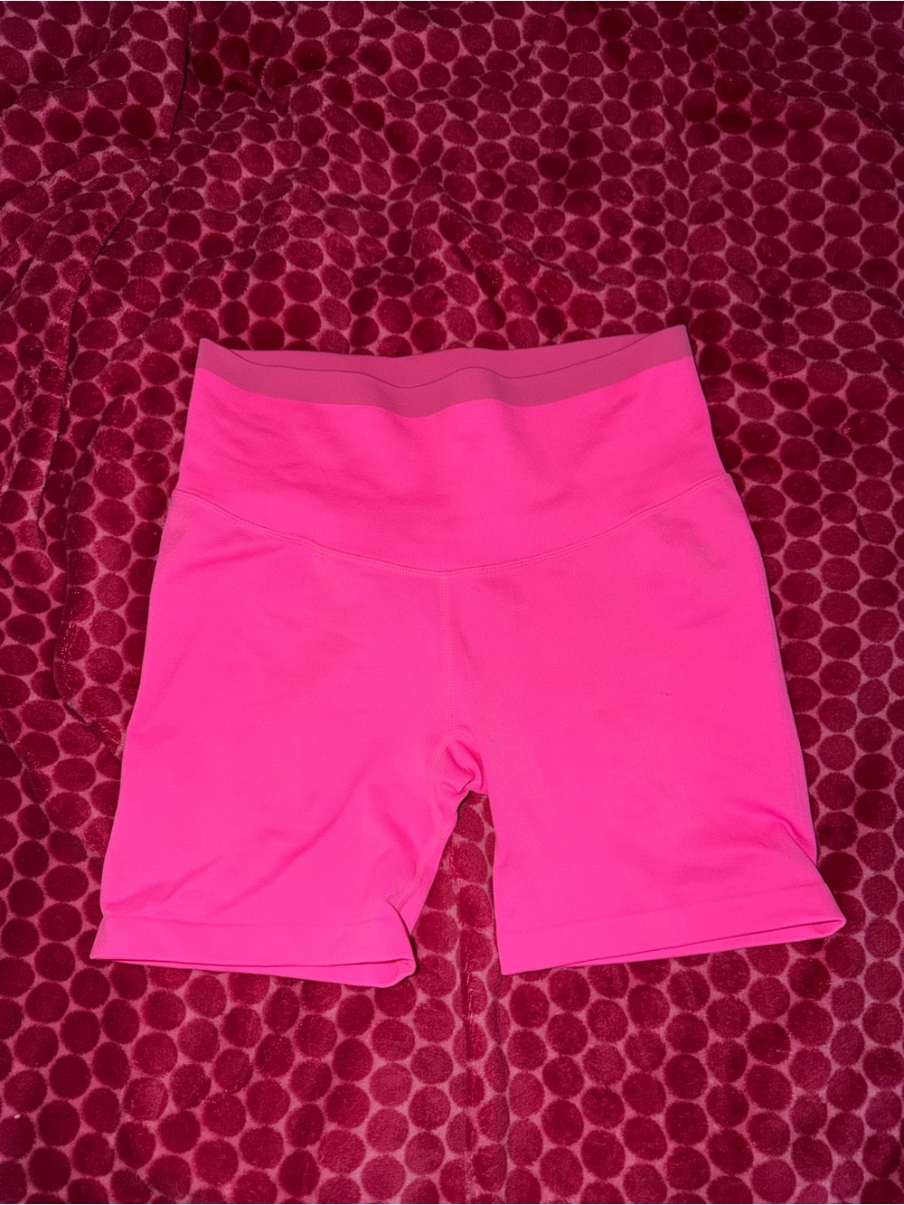 Hot Pink High-Waist Bike Shorts